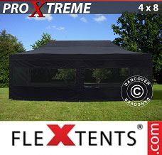 Event tent 4x8 m Black, incl. 6 sidewalls
