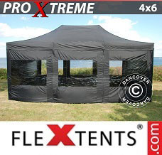 Event tent 4x6 m Black, incl. 8 sidewalls