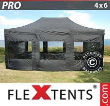 Event tent 4x6 m Black, incl. 8 sidewalls