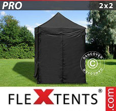 Event tent 2x2 m Black, incl. 4 sidewalls