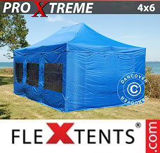 Event tent 4x6 m Blue, incl. 8 sidewalls