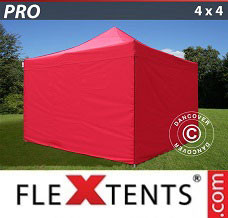 Event tent 4x4 m Red, incl. 4 sidewalls