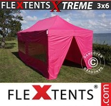 Event tent 3x6 m Pink, incl. 6 sidewalls