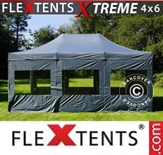 Event tent  4x6 m Grey, incl. 8 sidewalls