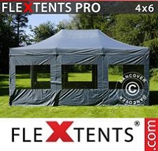 Event tent 4x6 m Grey, incl. 8 sidewalls