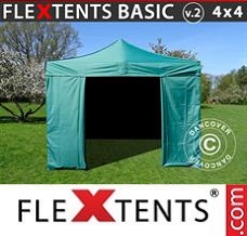 Event tent  4x4 m Green, incl. 4 sidewalls