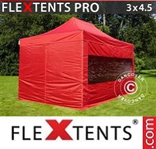 Event tent 3x4.5 m Red, incl. 4 sidewalls