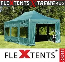 Event tent 4x6 m Green, incl. 8 sidewalls