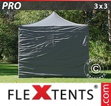 Event tent 3x3 m Grey, incl. 4 sidewalls