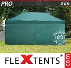 Event tent  3x6 m Green, incl. 6 sidewalls