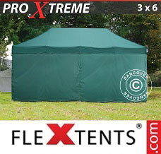 Event tent 3x6 m Green, incl. 6 sidewalls