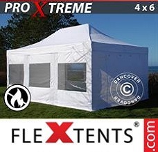 Event tent 4x6 m White, Flame retardant, incl. 4 sidewalls