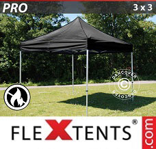 Event tent  3x3 m Black, Flame retardant