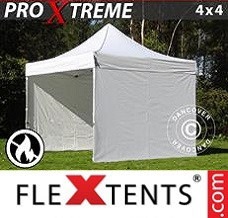 Event tent 4x4 m White, Flame retardant, incl. 4 sidewalls