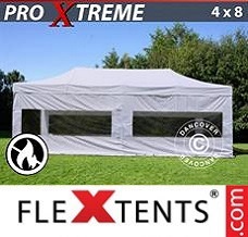 Event tent 4x8 m White, Flame retardant, incl. 4 sidewalls
