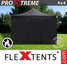 Event tent 4x4 m Black, Flame retardant, incl. 4 sidewalls