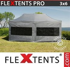 Event tent 3x6 m Grey, incl. 6 sidewalls