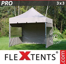 Event tent 3x3 m Latte, incl. 4 sidewalls