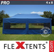 Event tent 4x8 m Blue, incl. 6 sidewalls