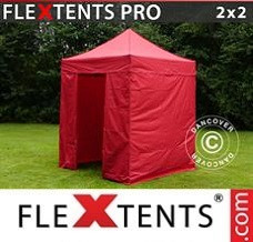 Event tent 2x2 m Red, incl. 4 sidewalls