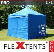 Event tent 3x3 m Blue, incl. 4 sidewalls