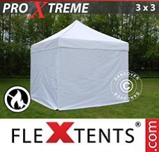 Event tent 3x3 m White, Flame retardant, incl. 4 sidewalls