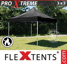Event tent 3x3 m Black, Flame retardant