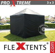 Event tent  3x3 m Black, incl. 4 sidewalls