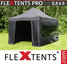 Event tent 2.5x5m Black, incl. 6 sidewalls