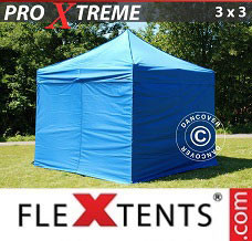 Event tent 3x3 m Blue, incl. 4 sidewalls