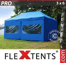Event tent 3x6 m Blue, incl. 6 sidewalls