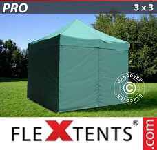 Event tent 3x3 m Green, incl. 4 sidewalls