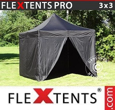 Event tent  3x3 m Black, incl. 4 sidewalls