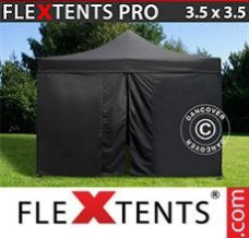 Event tent 3.5x3.5m Black, incl. 4 sidewalls