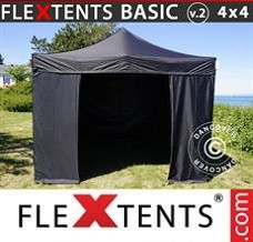 Event tent  4x4m Black, incl. 4 sidewalls