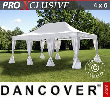 Event tent  4x6 m White, incl. 8 decorative curtains