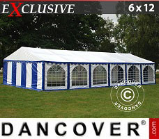 Event tent 6x12 m PVC, Blue/White