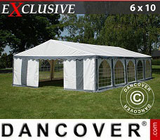 Event tent 6x10 m PVC, Grey/White