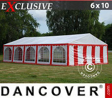 Event tent 6x10 m PVC, Red/White