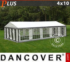 Event tent 4x10 m PE, Grey/White