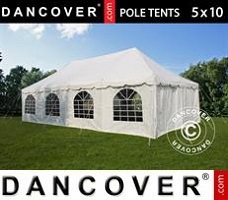 Event tent 5x10 m PVC, White