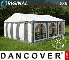 Event tent  5x6 m PVC, Grey/White