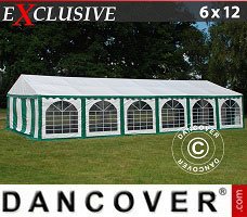 Event tent 6x12 m PVC, Green/White