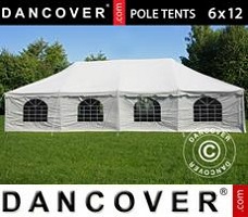 Event tent 6x12 m PVC, White