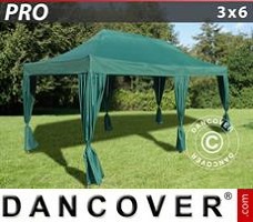 Event tent  3x6 m Green, incl. 6 decorative curtains