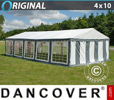 Event tent 4x10 m PVC, Grey/White
