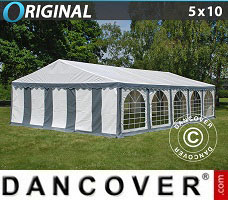 Event tent  5x10 m PVC, Grey/White