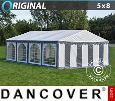 Event tent 5x8 m PVC, Grey/White