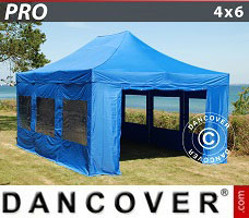 Event tent 4x6 m Blue, incl. 8 sidewalls