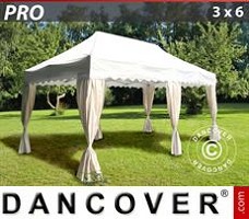 Event tent 3x6 m White, incl. 6 decorative curtains